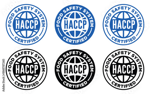 HACCP Certified Food Safety Label and Badge Vector – Quality Hygiene Compliance Icon