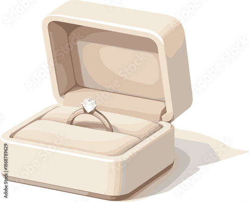 Elegant Ring Case. Elegant square ring case designed with velvet-like depth and premium simplicity, modern flat vector