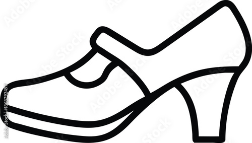 Black high-heeled women's shoes vector