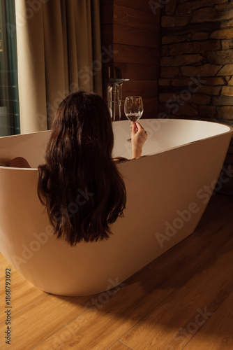 Relaxing in a spa bath during a peaceful morning at home