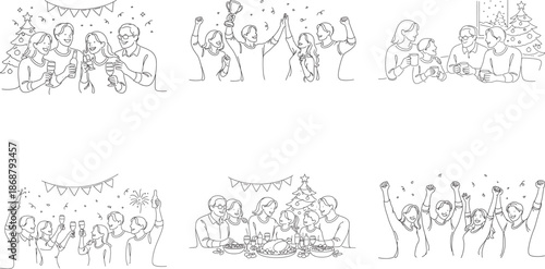 New Year celebration with people having fun together