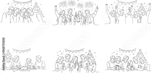 People celebrating at party with friends and family on festive occasion