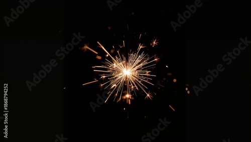 Sparkler Produces Bright Light During Night Celebration Event