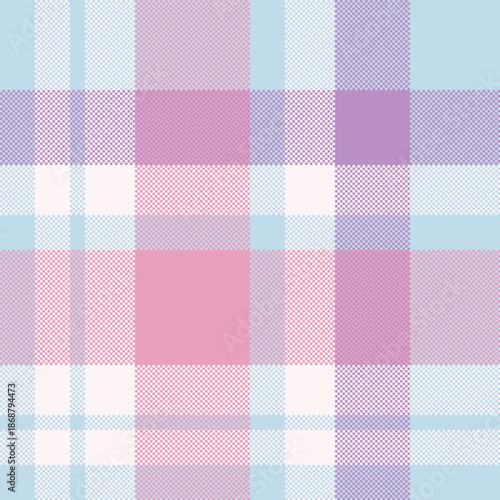 Amazing textile vector tartan, buffalo plaid seamless fabric. Art background pattern check texture in light and lavender blush colors.