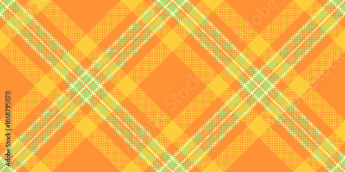 Home texture pattern fabric, crease textile tartan vector. Marketing background plaid check seamless in tangerine and amber colors.