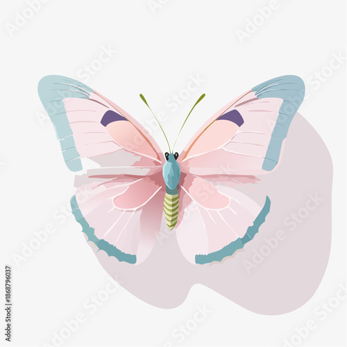 Modern Pastel Butterfly Illustration for Spring and Nature Design
