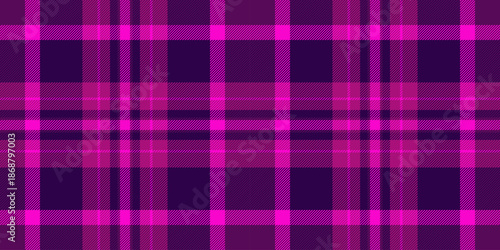 Jacket seamless pattern fabric, furniture check plaid tartan. Quiet texture background textile vector in dark and purple colors.
