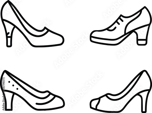 Black high-heeled women's shoes vector