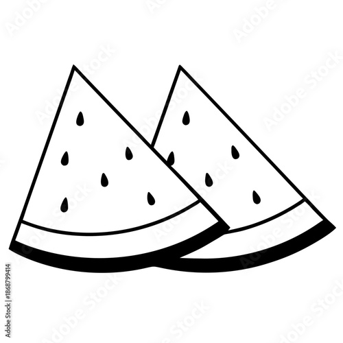 Watermelon Slices on White Wooden Table in Sunlight