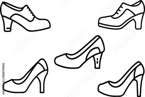 Black high-heeled women's shoes vector