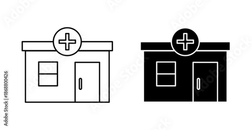 Pharmacy Icon with Medicine, Prescription and Healthcare Symbol
