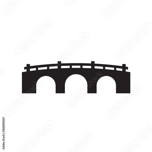Classic stone bridge silhouette with arches