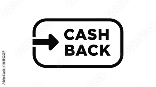 A black and white sign displaying the words cash back with an arrow pointing left