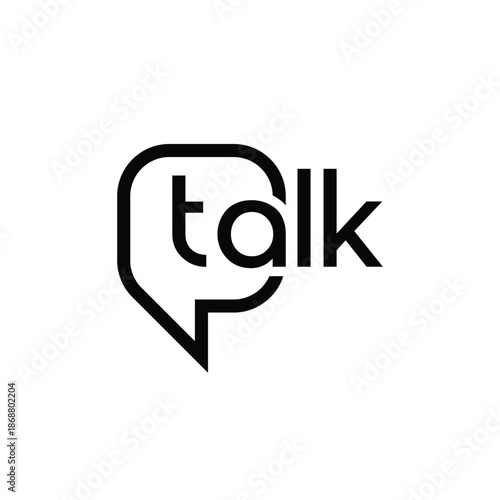 talk logo design, rectangle Sound bubbles graphic vector template	