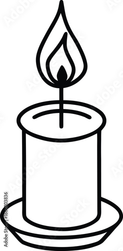 candle and white background icon Black silhouette vector illustration on transparent background