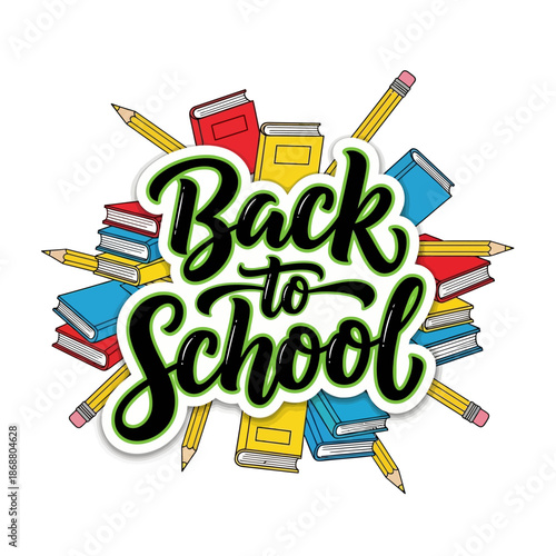 Back to School Text Illustration.