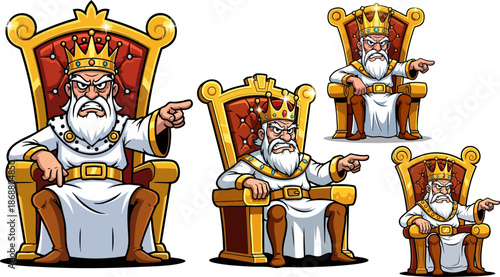 Angry king sitting on throne