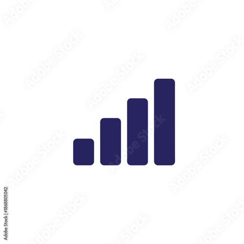 Free Download Mobile network signal strength bar icon in dark blue - GFXLoad