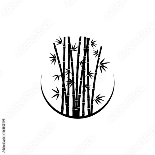 Black Bamboo Plant Graphic Illustration.