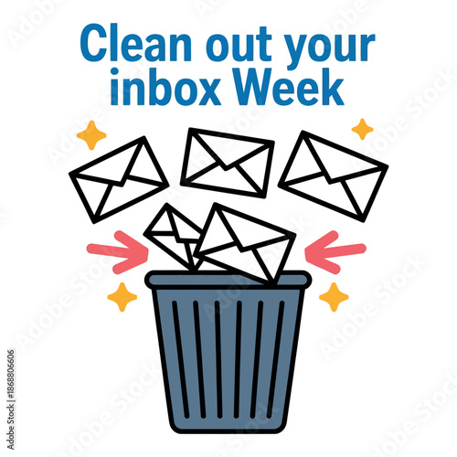 Illustration announces the concept for cleaning out your email inbox this week.