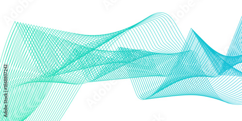 Vector minimal seamless lines wavy pattern in mesh and motion abstract background. Abstract wavy lines flowing curve gradient color on transparent background. modern wavy stripes on white background.