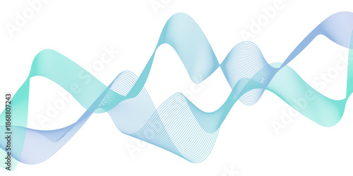 Vector minimal seamless lines wavy pattern in mesh and motion abstract background. Abstract wavy lines flowing curve gradient color on transparent background. modern wavy stripes on white background.