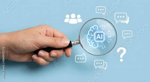 Wallpaper Mural ai technology concept with magnifying glass Torontodigital.ca