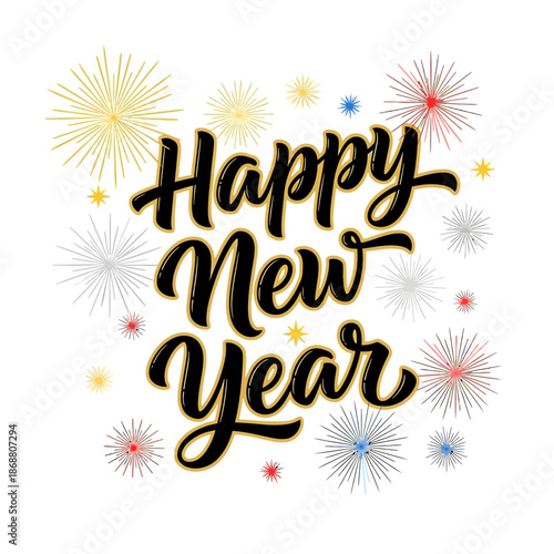 Happy New Year Celebration Text.