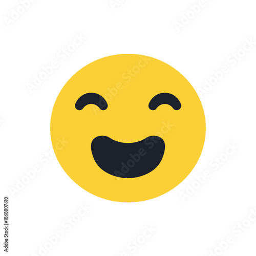 happy face smile smiling joy laugh laughing pleased fun funny emoji symbol sign icon vector illustration isolated flat