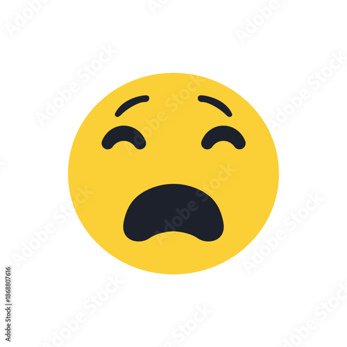 crying face sad mouth open desperate cry pool of tears emoji symbol sign icon vector illustration isolated flat