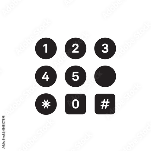 Numeric keypad entry interface flat icon