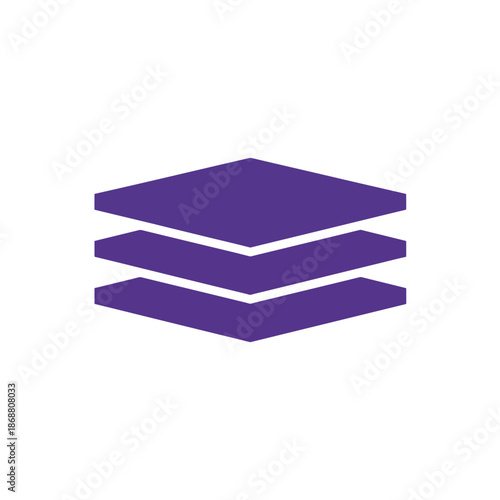 Purple isometric layer stack flat icon