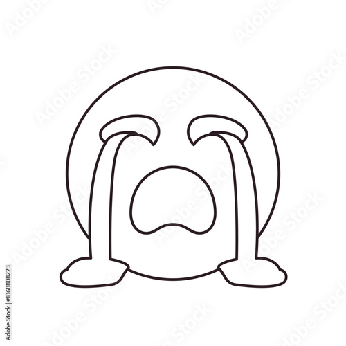 crying face sad mouth open desperate cry pool of tears emoji symbol sign icon vector illustration isolated flat