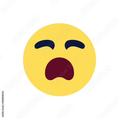 crying face sad mouth open desperate cry pool of tears emoji symbol sign icon vector illustration isolated flat