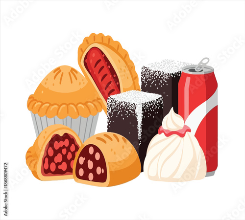 Colorful plastic fork illustration with a bright handle and tines