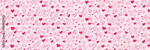 Hand Drawn Valentine Heart Pattern Background