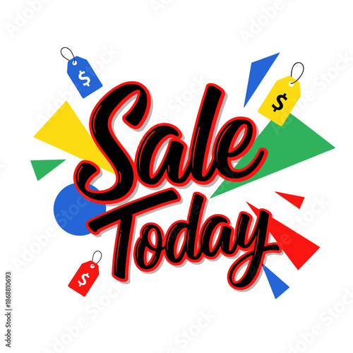 Sale Today Discount Shopping Tag.