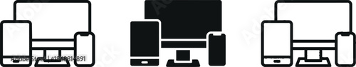 responsive design, icon, device, computer, phone, tablet, vector, illustration, glyph, outline, sign, ui, user interface, web design, web development, smartphone, laptop, monitor, screen, display, tec