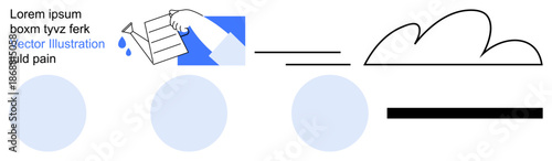 Digital design, art concepts, background creation, layout , graphic compositions, creative projects. Abstract composition with hand, cloud and geometric shapes. Digital design and art concepts