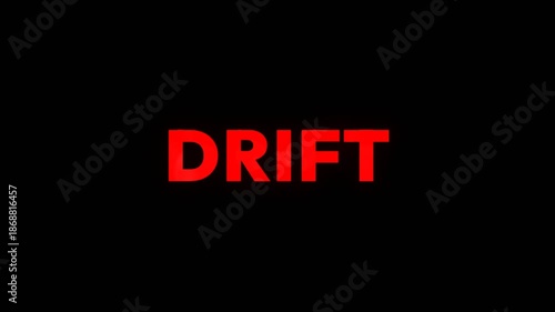 Clean drift text animation with bold letters on a dark background, ideal for modern intros, titles, branding, and professional video projects.