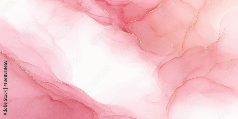 Fototapeta premium Soft pink watercolor paint creates a textured abstract background on light paper with a grunge rose silk fabric pattern for a romantic Valentine design