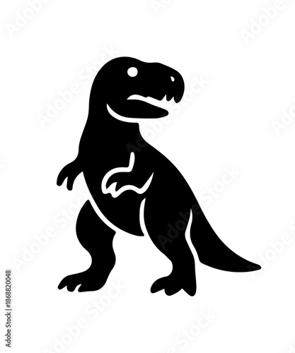 Tyrannosaurus rex black silhouette on white background