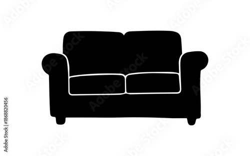 Sofa couch silhouette living room interior furniture icon