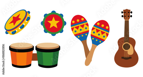 maracas instruments percussion musical rhythm Flat Vector Illustration on Transparent Background