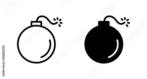 Set of different bomb icons in trendy flat style isolated on white background vector illustration