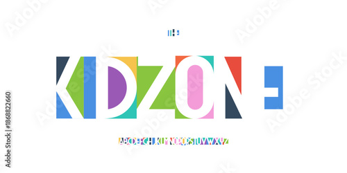 Color Font Logo Alphabet Vector Fun Letter Set Blocky Typography, Art Typographic Design for Kids Zone Title Text, Toy Typo Poster Headline, Type Fest Logotype, Colorful Fonts. Vector Typeface.