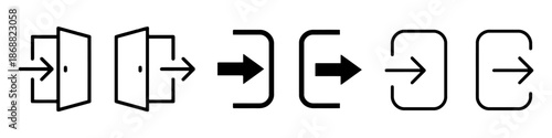Set of enter and exit icons