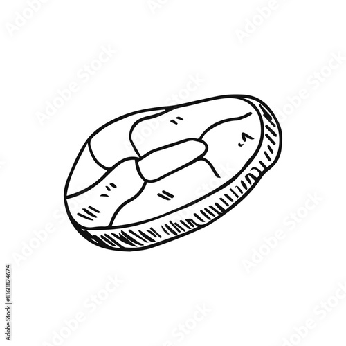 A piece of meat, steak, sketch, isolated