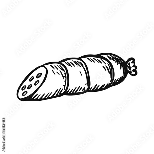 Sausage on a white background sketch