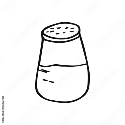 Salt shaker on a white background sketch